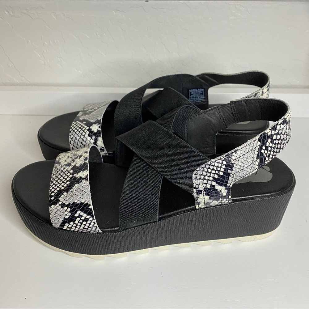 SOREL Cameron Snakeskin Flatform Sandal